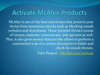 www.McAfee.com/Activate - Enter your activation code - Activate McAfee
