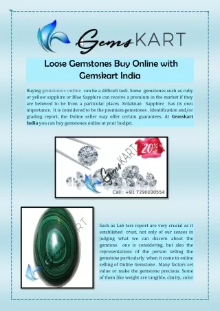 Loose Gemstones Buy Online with Gemskart India