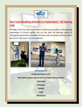 Best Team Building Activities in Hyderabad | VR Gaming Cafe