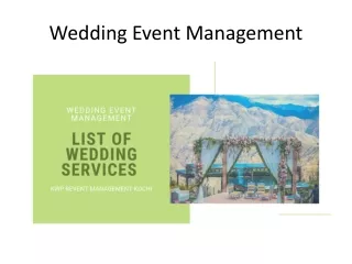 Wedding Event Management