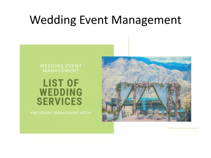 wedding event management