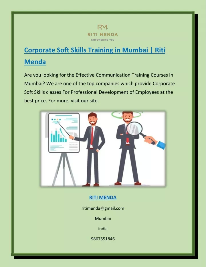 corporate soft skills training in mumbai riti