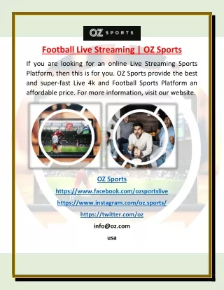 Football Live Streaming | OZ Sports