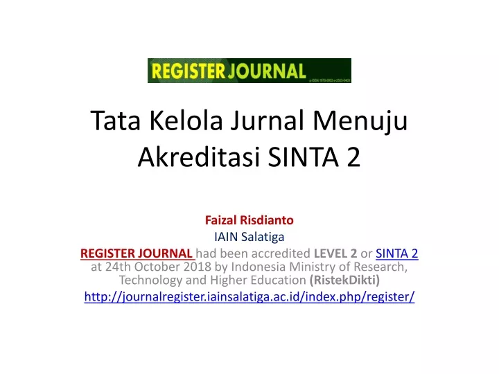 tata kelola jurnal menuju akreditasi sinta 2