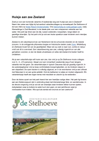 huisje aan zee zeeland
