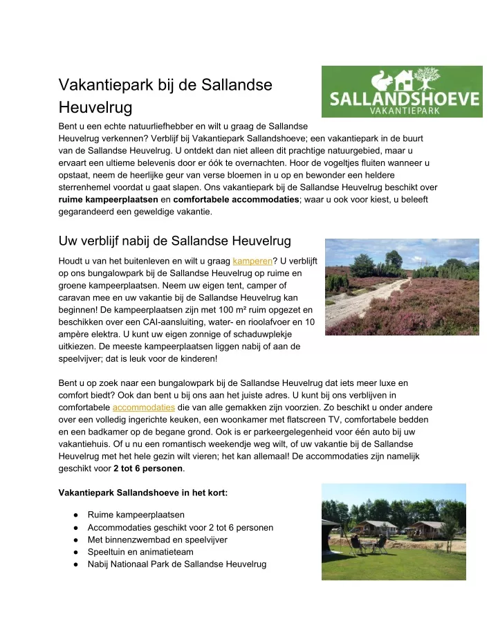 vakantiepark bij de sallandse heuvelrug