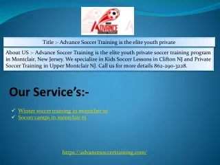 title advance soccer training is the elite youth