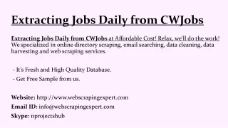 extracting jobs daily from cwjobs