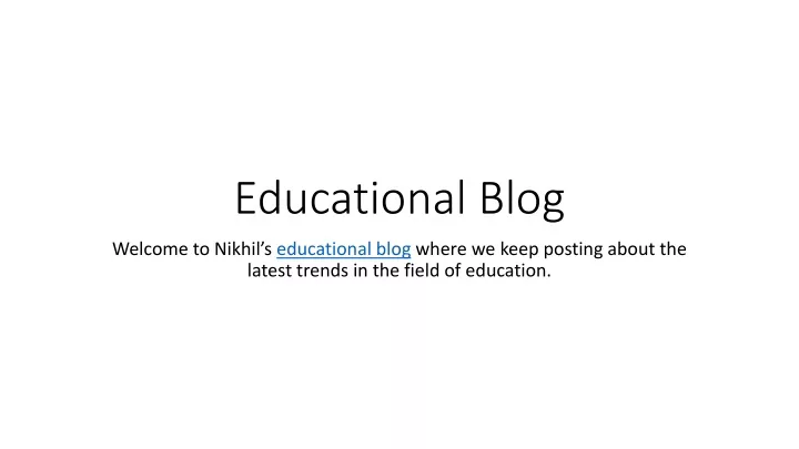 educational blog