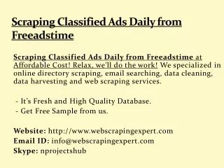 Scraping Classified Ads Daily from Freeadstime