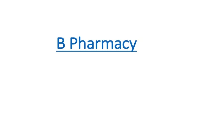 b pharmacy