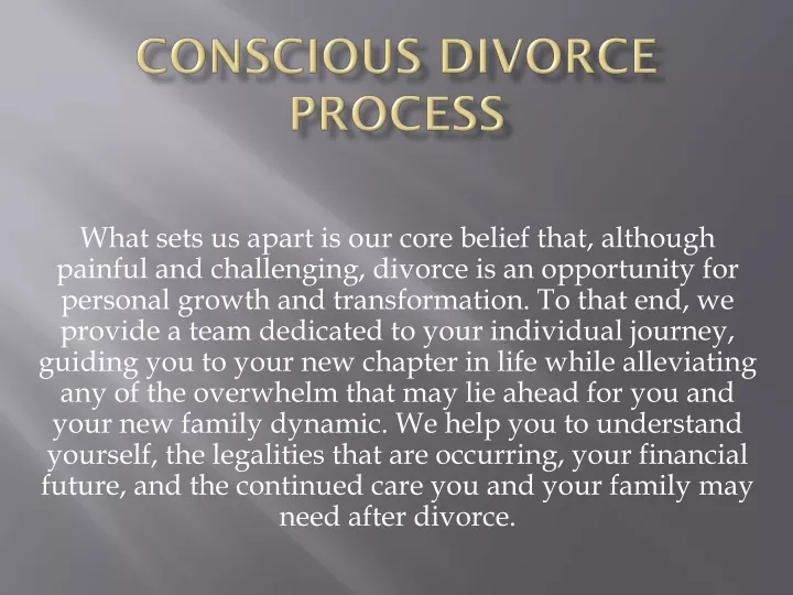 conscious divorce process