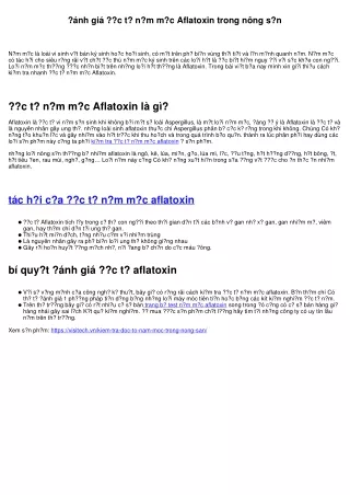 nh gi c t n m m c aflatoxin trong n ng s n