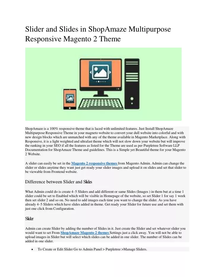 slider and slides in shopamaze multipurpose responsive magento 2 theme