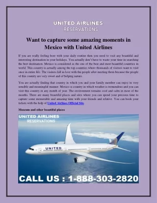 Want to capture some amazing moments in Mexico with United Airlines