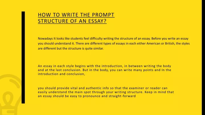 how to write the prompt structure of an essay