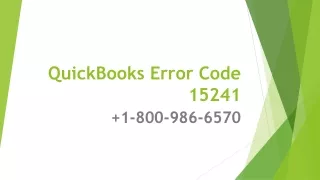 How To Fix QuickBooks Pro Error 15241