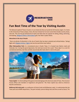 Fun Best Time of the Year by Visiting Austin