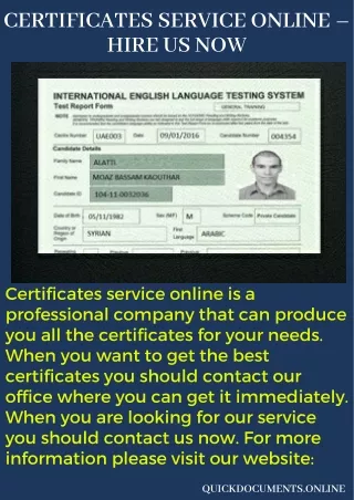 Certificates Service Online – Hire Us Now