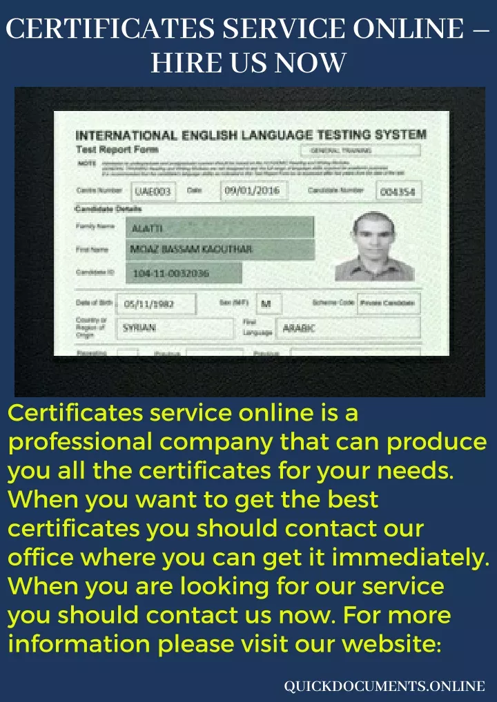 certificates service online hire us now