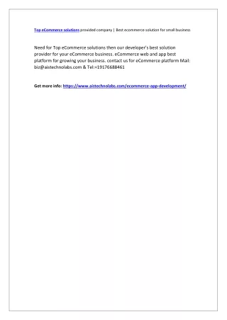 top ecommerce solutions provided company best