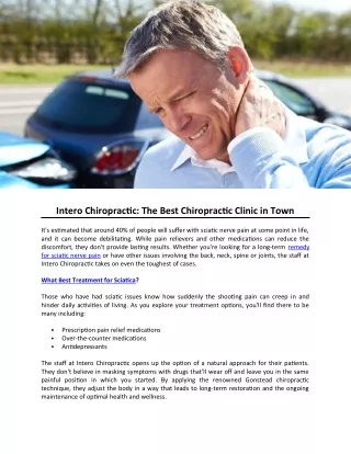 Intero Chiropractic: The Best Chiropractic Clinic in Town