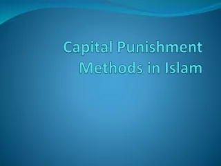 capital punishment methods in islam