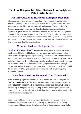 Hardcore Ketogenic Diet Trim