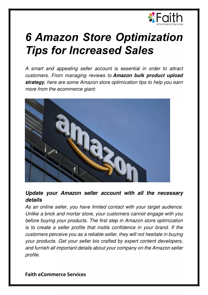 6 amazon store optimization tips for increased