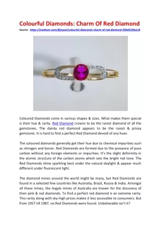 Colourful Diamonds - Charm Of Red Diamond