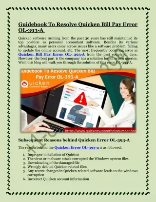 guidebook to resolve quicken bill pay error