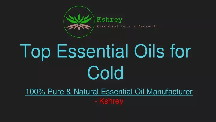 top essential oils for cold