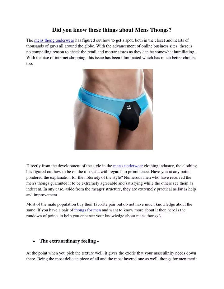did you know these things about mens thongs