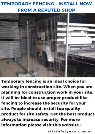 Temporary fencing – install now from a reputed shop