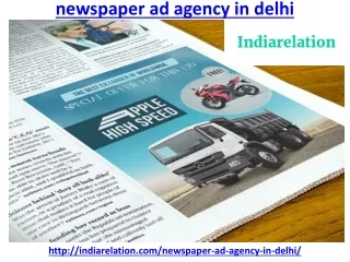We are leading newspaper advertising agency in delhi