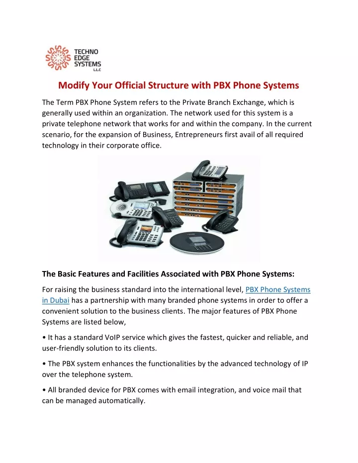 modify your official structure with pbx phone
