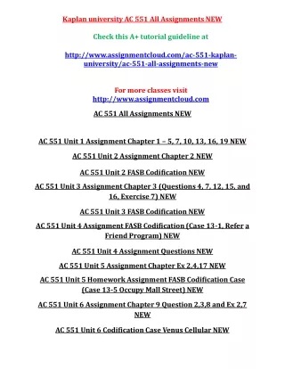 AC 551 Entire Course NEW