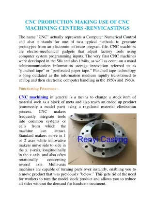 cnc production making use of cnc machining