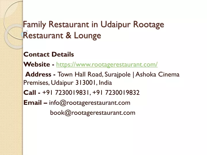 family restaurant in udaipur rootage restaurant lounge