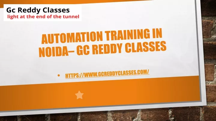 automation training in noida gc reddy classes