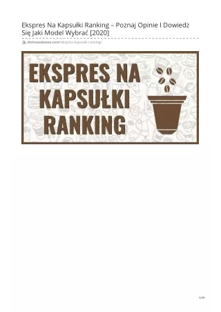 Ekspres na kapsułki ranking