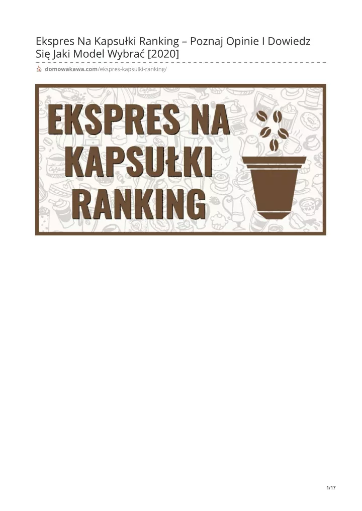 ekspres na kapsu ki ranking poznaj opinie