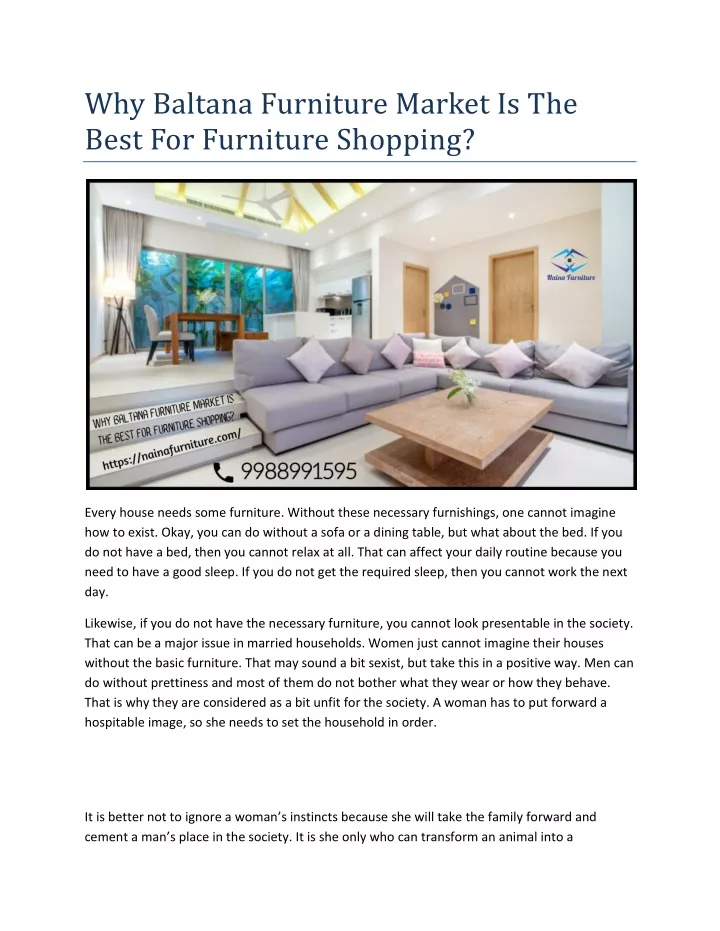 why baltana furniture market is the best