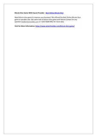 bitcoin dice game with faucet provider best