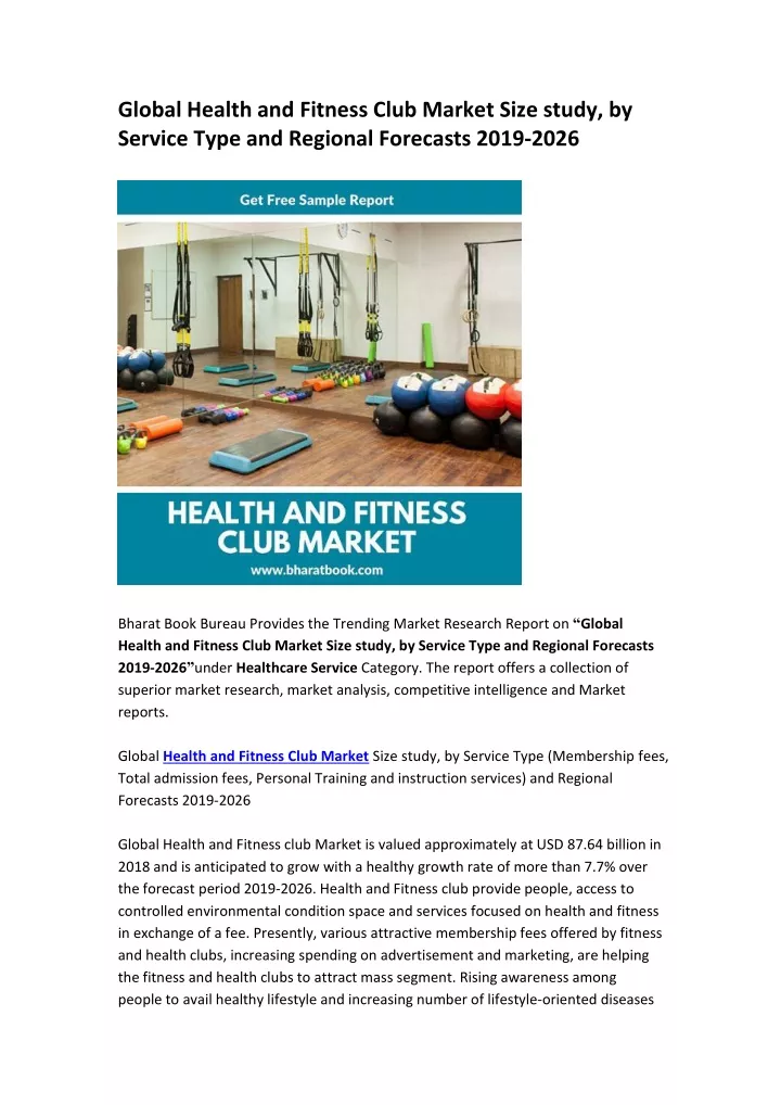 global health and fitness club market size study