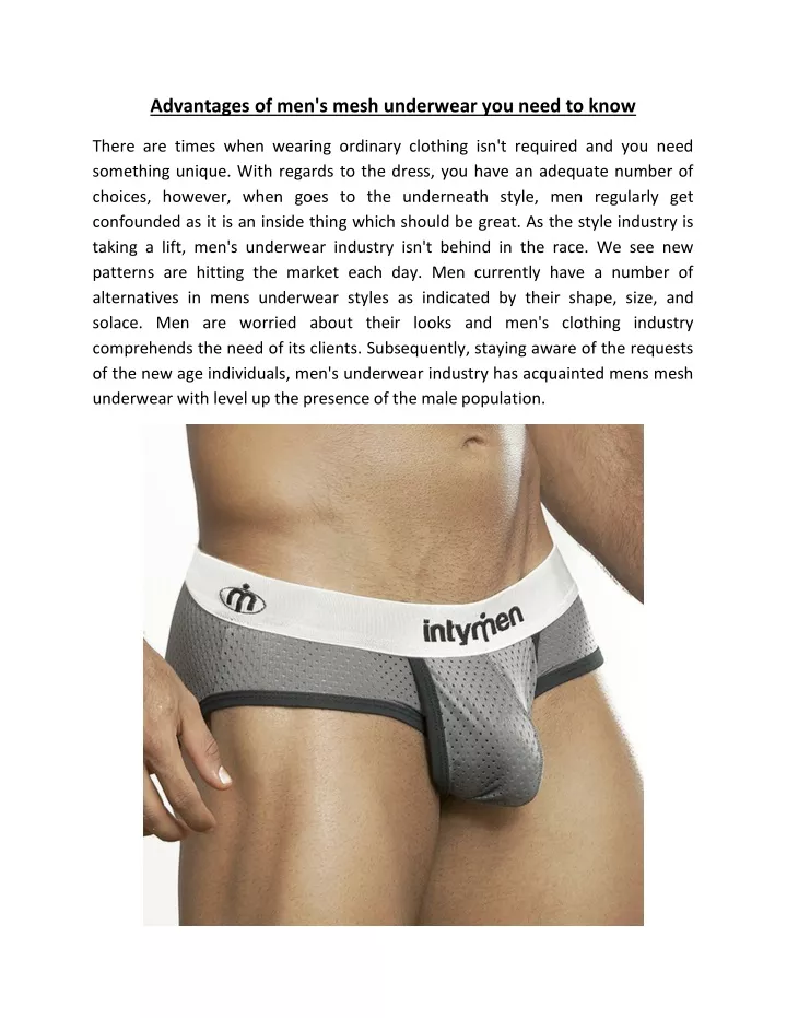 advantages of men s mesh underwear you need