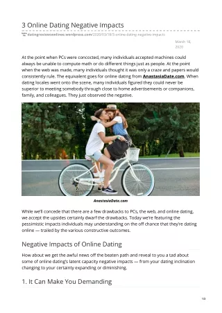 Dating Negative Impacts