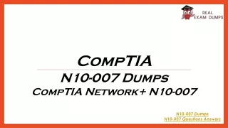 CompTIA N10-007 Dumps Master Piece PDF | Exam Questions | Valid Study Material