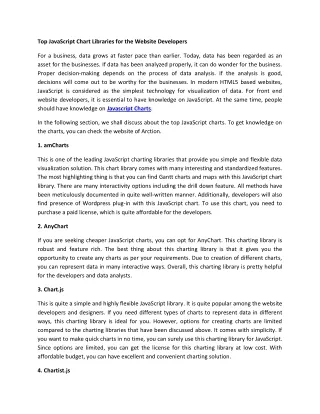 top javascript chart libraries for the website