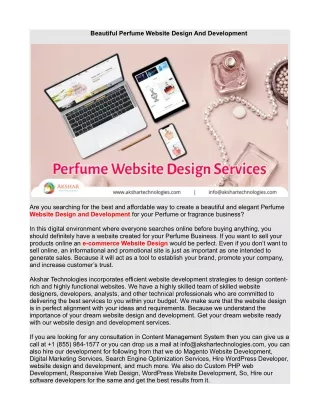beautiful perfume website design and development